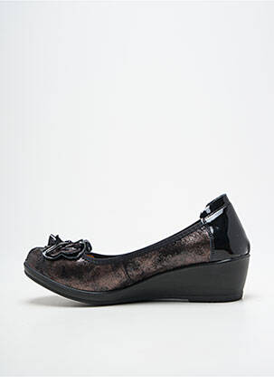 Ballerines matière lisse talon de 4 à 6cm noir INFINI femme