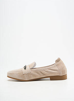 Mocassins chiquet talon plat jusqu'à 3cm beige INFINI femme