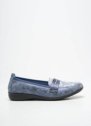 Mocassins tissage satiné talon plat jusqu'à 3cm bleu INFINI femme