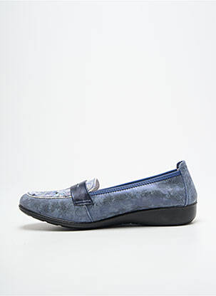 Mocassins tissage satiné talon plat jusqu'à 3cm bleu INFINI femme