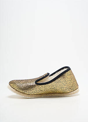 Chaussons/pantoufles tissage satiné talon plat jusqu'à 3cm or L'ATELIER CHARENTAISES femme