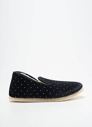 Chaussons/pantoufles tissage satiné talon plat jusqu'à 3cm noir L'ATELIER CHARENTAISES femme