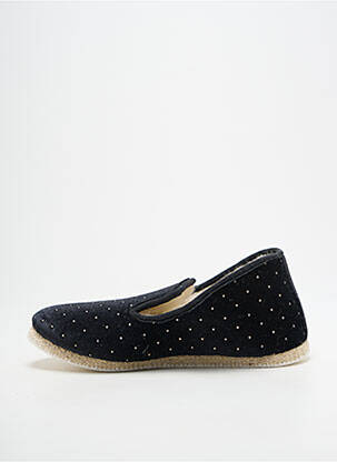 Chaussons/pantoufles tissage satiné talon plat jusqu'à 3cm noir L'ATELIER CHARENTAISES femme