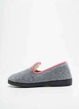 Chaussons/pantoufles bout rond talon plat jusqu'à 3cm gris JEVA femme