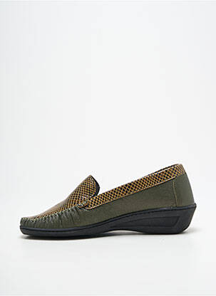 Mocassins tissage satiné talon de 4 à 6cm vert OTTILIA femme