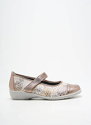 Ballerines fermeture scratch talon plat jusqu'à 3cm or OTTILIA femme