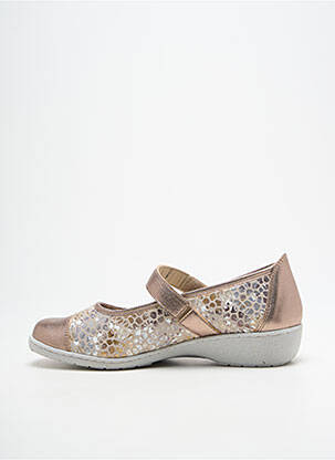 Ballerines fermeture scratch talon plat jusqu'à 3cm or OTTILIA femme