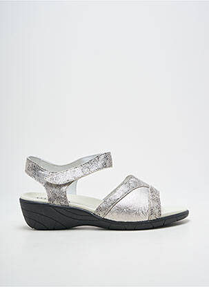 Sandales/nu pieds tissage satiné talon de 4 à 6cm argent OTTILIA femme