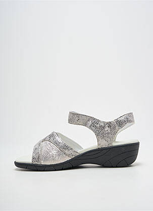 Sandales/nu pieds tissage satiné talon de 4 à 6cm argent OTTILIA femme