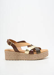 Sandales/nu pieds matière lisse talon de 4 à 6cm or EVA FRUTOS femme