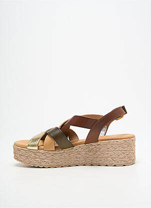 Sandales/nu pieds matière lisse talon de 4 à 6cm or EVA FRUTOS femme