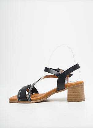 Sandales/nu pieds matière lisse talon de 4 à 6cm noir EVA FRUTOS femme