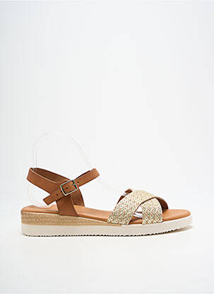 Sandales/nu pieds matière lisse talon de 4 à 6cm or EVA FRUTOS femme