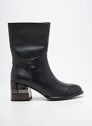 Bottes tissage satiné talon de 4 à 6cm noir METAMORF'OSE femme