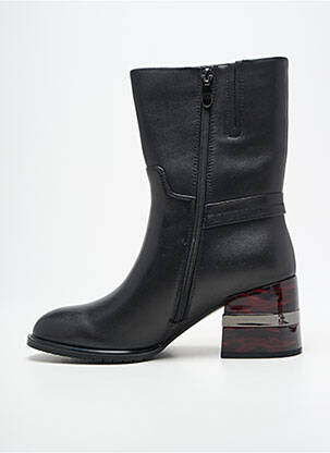 Bottes tissage satiné talon de 4 à 6cm noir METAMORF'OSE femme
