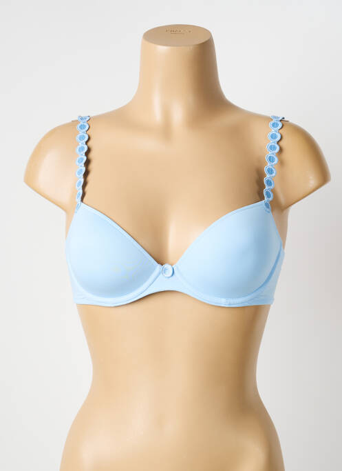 Soutien-gorge effet matière satinée haut soutien-gorge moulé bleu MARIE JO femme