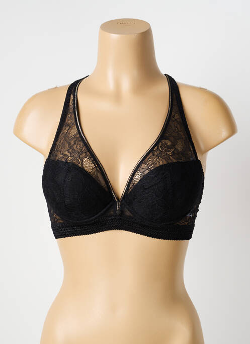 Soutien-gorge effet matière satinée haut soutien-gorge avec mousse de rembourrage amovible noir SIMONE PERELE femme