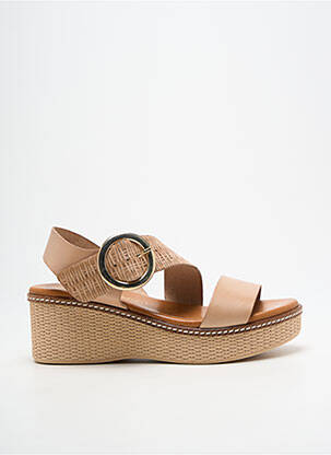 Sandales/nu pieds matière lisse talon de 4 à 6cm beige CARLA TORTOSA femme