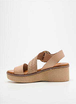 Sandales/nu pieds matière lisse talon de 4 à 6cm beige CARLA TORTOSA femme