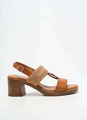 Sandales/nu pieds tissage satiné talon de 4 à 6cm marron CARLA TORTOSA femme