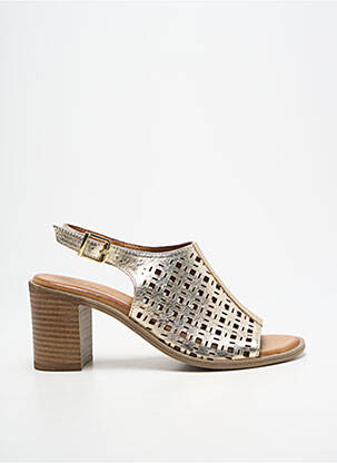 Sandales/nu pieds matière lisse talon de 4 à 6cm or ALTEX femme