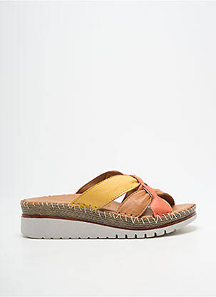 Mules/sabots talon compensé talon de 4 à 6cm jaune ALTEX femme