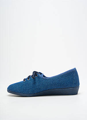 Chaussons/pantoufles fermeture lacets talon plat jusqu'à 3cm bleu SEMELFLEX femme