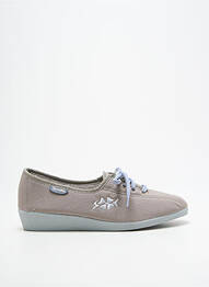 Chaussons/pantoufles fermeture lacets talon plat jusqu'à 3cm gris SEMELFLEX femme