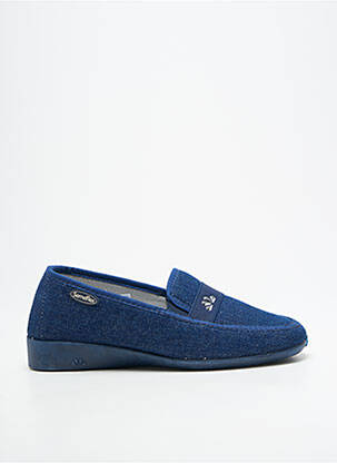 Chaussons/pantoufles bout rond talon plat jusqu'à 3cm bleu SEMELFLEX femme