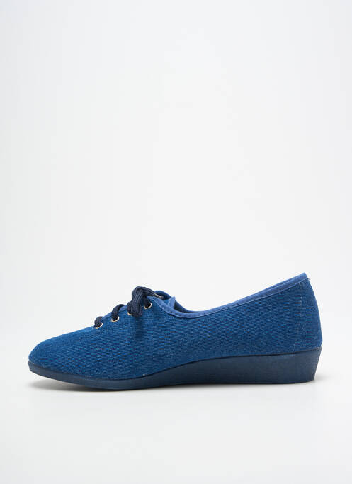 Chaussons/pantoufles fermeture lacets talon plat jusqu'à 3cm bleu SEMELFLEX femme