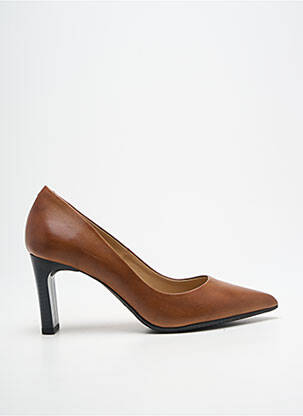 Escarpins tissage satiné talon de 7 à 9cm marron QOO TUM femme