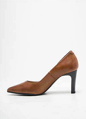 Escarpins tissage satiné talon de 7 à 9cm marron QOO TUM femme