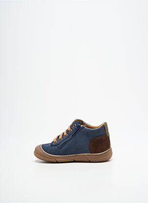 Bottillons fermeture zip et lacets bout rond bleu BOPY garçon