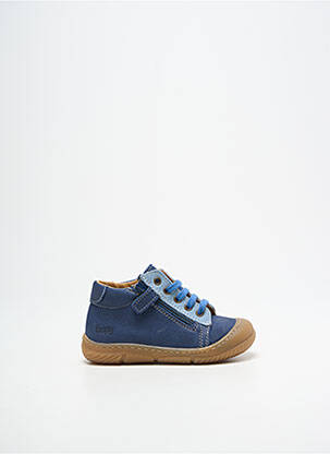 Bottillons fermeture zip et lacets bout rond bleu BOPY garçon