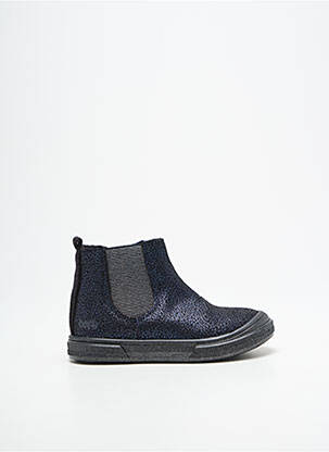 Bottines/boots tissage satiné bout rond bleu BOPY fille