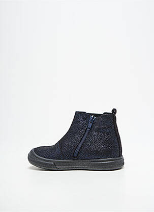 Bottines/boots tissage satiné bout rond bleu BOPY fille