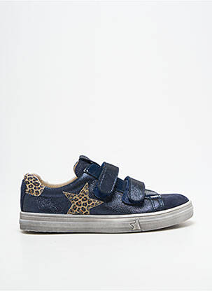 Baskets tissage satiné bout rond bleu BOPY fille
