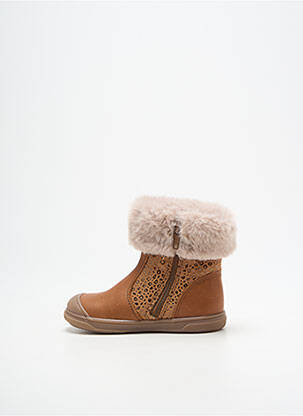 Bottines/boots tissage satiné bout rond marron BOPY fille