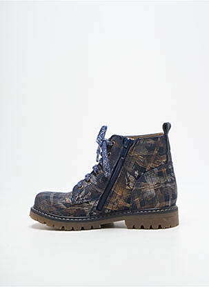 Bottines/boots tissage satiné talon bas bleu BOPY fille