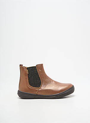 Bottines/boots tissage satiné bout rond marron BOPY fille
