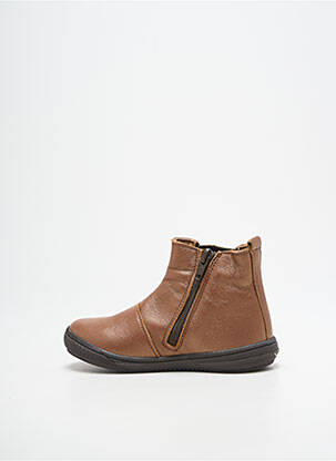 Bottines/boots tissage satiné bout rond marron BOPY fille
