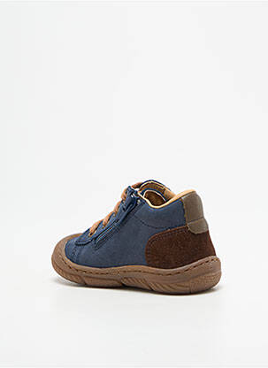 Bottillons fermeture zip et lacets bout rond bleu BOPY garçon