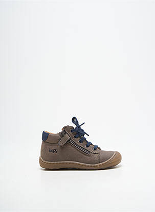 Bottillons fermeture zip et lacets bout rond marron BOPY garcon