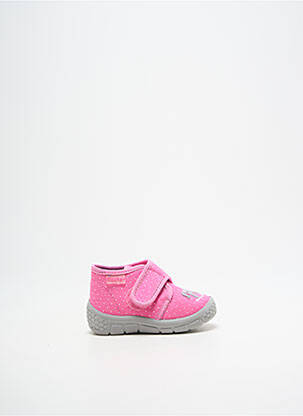 Chaussons/pantoufles fermeture scratch bout rond rose FISCHER fille
