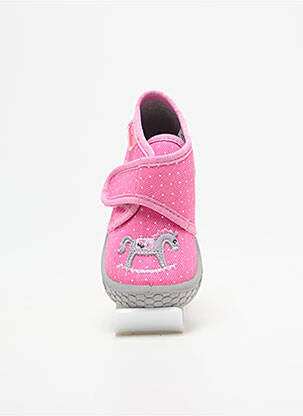 Chaussons/pantoufles fermeture scratch bout rond rose FISCHER fille