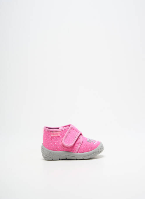 Chaussons/pantoufles fermeture scratch bout rond rose FISCHER fille