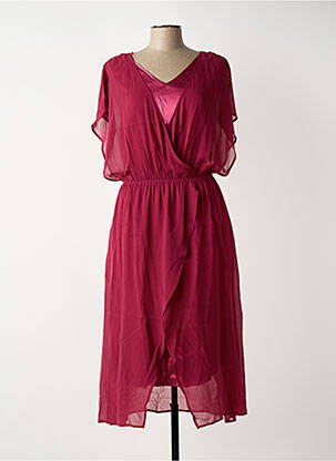Robe mi-longue manches courtes manches courtes violet SHEEGO femme