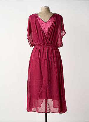 Robe mi-longue manches courtes manches courtes violet SHEEGO femme