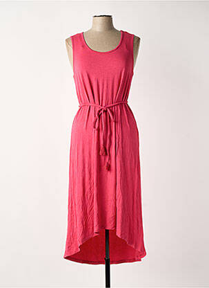Robe mi-longue sans manche sans manche rose SHEEGO femme