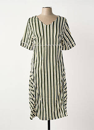 Robe mi-longue manches courtes manches courtes vert SHEEGO femme